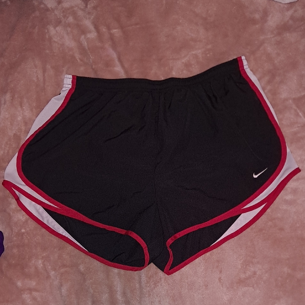 Nike Women's Black Shorts with Red Trim